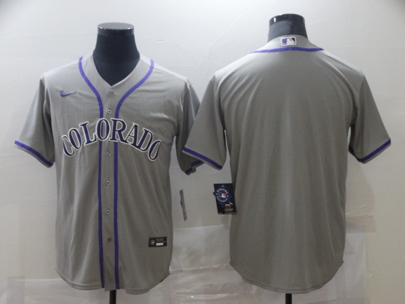 Men's Colorado Rockies Gray Blank Jersey